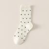 Calcetines para Mujer Estilo Japonés Otoño e Invierno Nuevos Calcetines de Media Caña de Lunares para Mujer Venta al por Mayor Versátiles Calcetines Holgados con Puño de Burbuja de Algodón