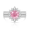Douyin Venta Caliente Anillo de Gemas de Colores Corte Rosa Paparazzi Joyería de Diamante de Alto Carbono Brillante Transfronteriza Transmisión en Vivo Dropshipping