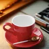 Juego de Taza y Platillo de Café de Cerámica, Taza con Patrón de Logo Impreso, Regalos Culturales y Creativos, Vaso de Agua Publicitario, Exportación