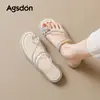 Pantuflas para Mujer Augu Shiden Estilo Francés Modelo Nuevo Verano 2026 con Pedrería, Perfectas para Combinar con Vestidos, Sandalias Planas de Playa con Suela Suave
