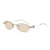 Nuevas Gafas de Marco Ovalado 8014 de Jamie, Elegantes y de Moda Gafas de Sol sin Marco con Pedrería, Estilo Callejero Moderno Europeo y Americano para Chicas Populares
