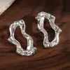 Pendientes Metálicos Exagerados de Forma Irregular de Gota de Agua Europeos y Americanos para Mujer Pendiente de Flor de Ola de Industria Pesada de Nicho Accesorio de Concha de Pulpo Venta al por Mayor