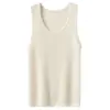 Chaleco de Cachemira Liso Nuevo Otoño/Invierno 2026, Top de Punto Cálido sin Mangas de Cuello Redondo para Mujer
