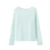 Cardigan Tricotado Novo Estilo Primavera e Verão com uma Vibe Relaxada, Blusa Tricô Casual de Manga Longa, Blusa Feminina de Malha Mesh em Tencel de Manga Longa