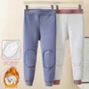Pantalones Térmicos Protectores de Rodilla para Niños, Forro Polar Grueso de Invierno, Esenciales para Uniforme Escolar de Niños y Niñas, Capa Base para Usar Debajo, Pantalones para Niños a Prueba de Frío