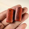 Llavero con colgante de cadena para teléfono móvil, accesorio creativo con símbolo de buena suerte tallado a mano de palisandro y sándalo, ideal para manualidades