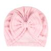 Gorro europeo y americano para bebé recién nacido transfronterizo, color sólido, bebé a rayas, lazo cepillado, sombrero indio, gorro cálido, 6 colores