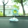 Nuevos adornos creativos para coche con cabeza temblorosa de flor de huevo Xiangyun, flores pequeñas frescas, decoraciones para coche, accesorios lindos para coche