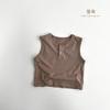 Colete Infantil 2026 Verão Camiseta Top Sem Manga Estilo Coreano para Meninas Casual Cor Sólida Roupa Infantil Tendência Classe a Segurança
