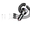 Cargador de Coche Premium con Tres Puertos para Carga Súper Rápida, Compatible con Dispositivos Apple, Adaptador para Encendedor de Cigarrillos