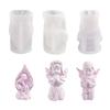 Molde decorativo de silicona de yeso con alas de angelito tridimensionales 3D, molde para velas de aromaterapia, adornos de resina, lote