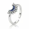 Pulsera apilada Tonghui de Sol y Luna para Mujer, Transfronteriza, Europea y Americana, Personalidad, Sentido de Diseño Simple, Sol y Luna Incrustados de Diamantes, Pulsera de Pareja