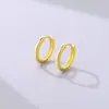 Brincos Circulares Simples Brilhantes Europeus e Americanos Transfronteiriços Banhados a Ouro 18K Prata Esterlina 925 Brincos de Design de Nicho Brincos de Luxo Acessíveis