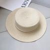 Fabricante Chapéu de Palha Infantil Estilo Coreano Fashion e Versátil Chapéu de Palha Listrado de Copa Plana para Passeio Chapéu de Sol para Bebê