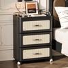 Estante de Almacenamiento con Carrito Gabinete de Almacenamiento Removible para Snacks y Cosméticos Carrito de Belleza Giratorio Multifuncional Mesa de Noche para Dormitorio