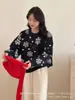 Suéter de punto con copo de nieve estilo coreano para mujer, Otoño e Invierno, Nuevo estilo perezoso, Cálido, Jersey de punto para debajo de la ropa, Moderno
