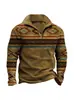 Nuevo suéter casual de moda para hombre con cremallera a la mitad, estampado digital 3D, transfronterizo europeo y americano, nuevo de comercio exterior 2024