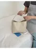 Bolsa pequena tecida vintage estilo coreano para mulheres, nova bolsa de balde verão 2026, bolsa de ombro e transversal de nicho alta-costura