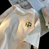 Camiseta de manga corta para hombre 2026, corte holgado, talla grande, cuello redondo, estampado de moda, versátil, camiseta de algodón pesado, manga corta, moderna