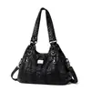 Bolso de Hombro para Mujer Yoroooi Versátil Europeo y Americano Streetwear Bolso de Hombro Lavado Diario Práctico Vintage Lavado