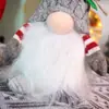 Boneco Rudolph de Natal Decorações de Alta Qualidade com Chapéu de Tricô Luminoso Boneco Luminoso Enfeites Criativos Presente Atacado