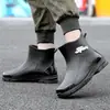 Nuevas botas de lluvia de estilo alemán para hombre, antideslizantes, de media pantorrilla, para repartidores, obras de construcción al aire libre y pesca.