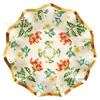 Mu001 Flor Retro Boda Bebé Ola Plato Vajilla Festiva 8 Personas Set de 6 Piezas Plato de Papel Servilleta de Papel