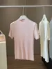 Blusa de Tricô Elegante com Strass Vazado de Manga Curta para Mulheres, Novo Estilo Verão 2026, Slim Fit de Seda Gelada, Valoriza o Corpo, Versátil, Estilosa