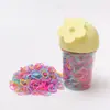 Bandas de Goma de Colores con Flores en Stock Transfronterizas en un Cubo, Ligas para el Cabello para Niñas, Bandas para el Cabello No Dañinas, Accesorios para el Cabello para Niños