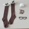 Calcetines de Algodón para Niña de Otoño e Invierno, Calcetines Dulces para Niña hasta la Pantorrilla con Encaje, Calcetines JK hasta la Pantorrilla, Calcetines Lolita, Calcetines de Algodón para Mujer, Lazo