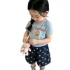 Conjunto para Niñas 2026 Verano Nuevo Estilo Camiseta Infantil Moda Versión Coreana Pantalones Cortos de Lunares Pantalones Anchos Casuales para Niñas