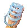 Pulseira céu azul de fornecimento ao vivo pulseira feminina azul safira transparente de gelo pulseira de jade azul rocha de quartzo pulseira de jade azul plana atacado
