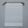 Em estoque rolo de toalha de limpeza toalha bolsa com cordão bolsa de embalagem de toalha facial descartável bolsa com cordão transparente fosca portátil