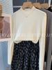 Confortável Macio Borda Enrolada Gola Meia-Alta Slim Fit Cor Sólida Malha Feminina Outono e Inverno Camisa Base Top