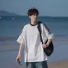 Directamente del Fabricante, Camiseta de Manga Corta Pesada para Hombre, Nuevo Estilo de Verano, Corte Holgado, Top de Imitación de Algodón para Hombre