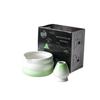 Tazón de taburete matcha de estilo japonés transfronterizo color degradado herramienta de té de punto tazón de té a rayas de cerámica soporte para té 100 benli