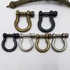 Venta al por mayor de fabricante Accesorios de equipaje retro Hebilla de herradura Hecho a mano DIY Accesorios para llavero Tornillo Hebilla en forma de D Cierre en forma de U