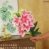 Leyouyi Lirio de Madera de 7 Cabezas Flor Artificial Individual Arreglo Guía de Camino para Salón de Banquetes Flor Artificial Paisajismo Interior Flor Artificial