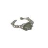 Anillo de Bambú Irregular Geométrico para Mujer, Elegante Anillo Abierto de Imitación de Jade para Viajar, Anillo de Dedo Índice de Nicho de Moda