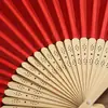 Ventilador de seda branca de 7 polegadas ventilador de pano branco ventilador dobrável de casamento simples ventilador de bambu DIY criação impressão em branco publicidade