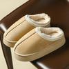 2025 Nuevas Pantuflas de Algodón de Gamuza para Mujer Otoño e Invierno para Uso Doméstico Interior Suela Gruesa Celebridad de Internet Chica Mori Pantuflas de Algodón Lanoso