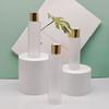 Botella vacía de loción con tapa abatible de color oro blanco de 100 ml, Botella vacía de aceite esencial de 200 ml, Material de embalaje de plástico PET para productos de cuidado de la piel