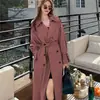 Cortavientos Largo para Mujer 2025 Primavera y Otoño Negro Estilo Coreano talla extra Pequeño Popular Abrigo Estilo Británico Abrigo hasta la rodilla