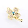 Conector de pulsera para mujer, estilo retro europeo y americano, con forma de hoja de ojo de palma, accesorios de joyería Aobao, con preservación del color, galvanizado