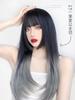 Peruca Cabelo Longo Verão Natural Fone de Ouvido Completo Princesa Corte Cabelo Longo Liso Gradiente jk Estilo Simulação Cabelo Humano Seda Fone de Ouvido Completo