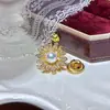 Broche Zhuji original fofo e compacto em formato de dragão e estrela com pérolas naturais de água doce, broche versátil e de luxo leve