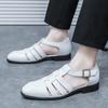 Sandálias de verão plus size transfronteiriças novas moda masculina sapatos casuais tendência sandálias de couro vazadas respiráveis uma geração de cabelo