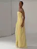 Vestido Longo de Verão Feminino Tubinho de Cetim Mature Estilo Francês com Cintura Marcada por Pregas e Fenda Alta Slim