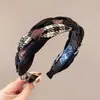 Diadema dulce a cuadros de dopamina para mujer, fresca y casual para el uso diario, diadema de corona alta para maquillaje y lavado de cara, accesorio para el cabello