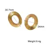 Pendientes de Acero Inoxidable de Alto Grado con Diseño Oval Hueco Simple Estilo Europeo y Americano Transfronterizos, Pendientes Personalizados de Acero de Titanio que No se Desvanecen para Mujer